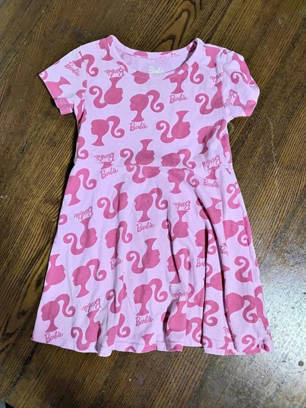 Barbie Pink Logo Silhouette Dress Girls Pink Size 3T